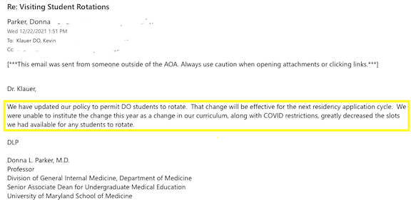 Emergidoc's tweet photo. FINAL UPDATE: DO students to rotate @UMmedschool  
Thank you Sr. Assoc. Dean Donna L. Parker for your assistance and responsiveness! 
@AOAforDOs @NationalSOMA @SNMA @COSGP @medschoolife @LifeofMedstudnt #DOProud https://t.co/rdYXd39Zh6