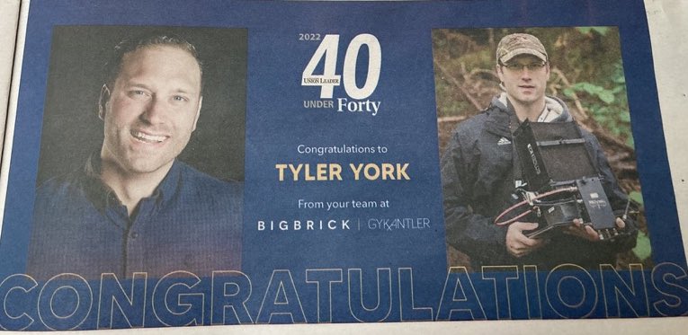 Big congrats to <a href="/JCGorman/">Janelle Gorman</a> (<a href="/yorkgrowth/">York IE</a> CFO) and <a href="/tdyork/">Tyler York</a> (younger bro from <a href="/BigBrickProd/">Big Brick</a> / <a href="/GYKAntler/">GYK Antler</a>) on both being recognized as 2022 <a href="/UnionLeader/">UnionLeader.com</a> 40 Under Forty! Proud of you! 👏