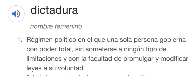 patrick210376's tweet photo. @JosecitoCebie @Jose76318577 @pcmperu Si no está la figura de asamblea constituyente, no está permitida. Por otro lado una dictadura se define como( mira la imagen ) esto para tu información se llama democracia https://t.co/jJ3BbGNw6j