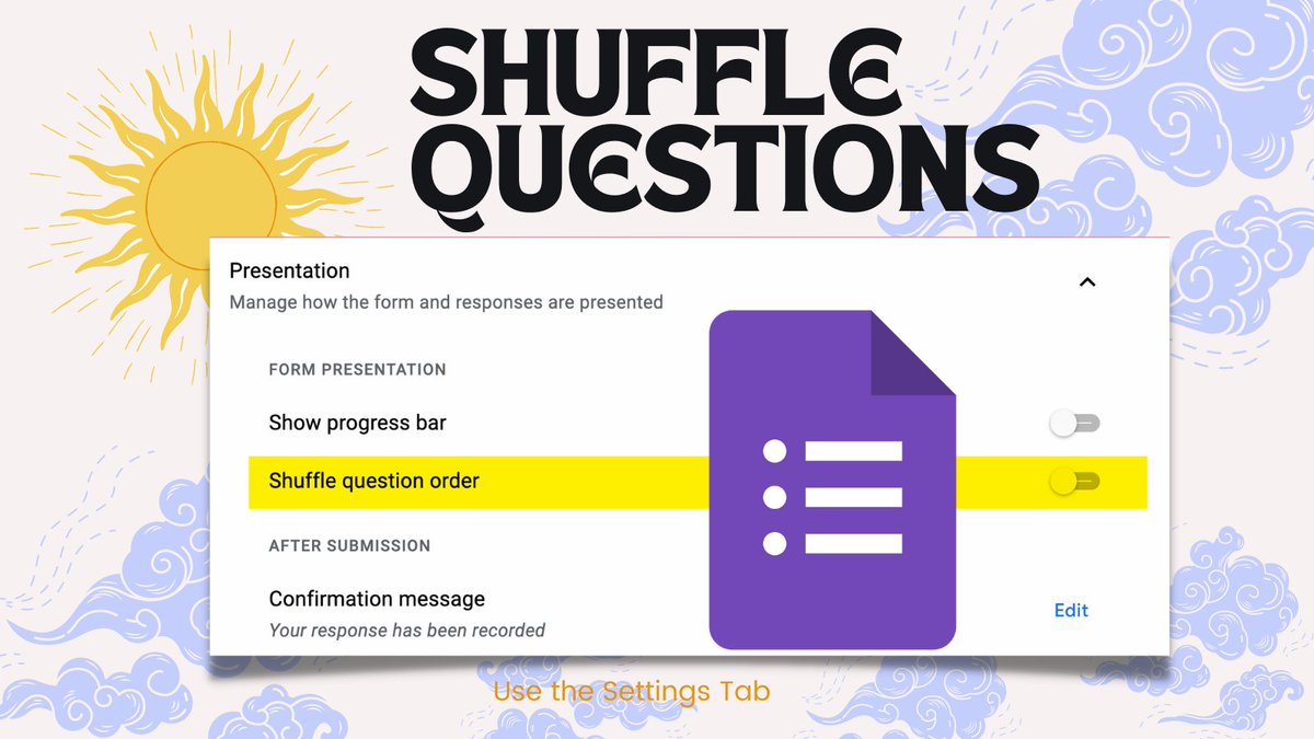 In Google Forms shuffle the questions in the Form on the Settings tab. 

(Tip: Use the Add-on Quiz Helper by Schoolytics to automatically turn on Question Shuffling)

#googleForm