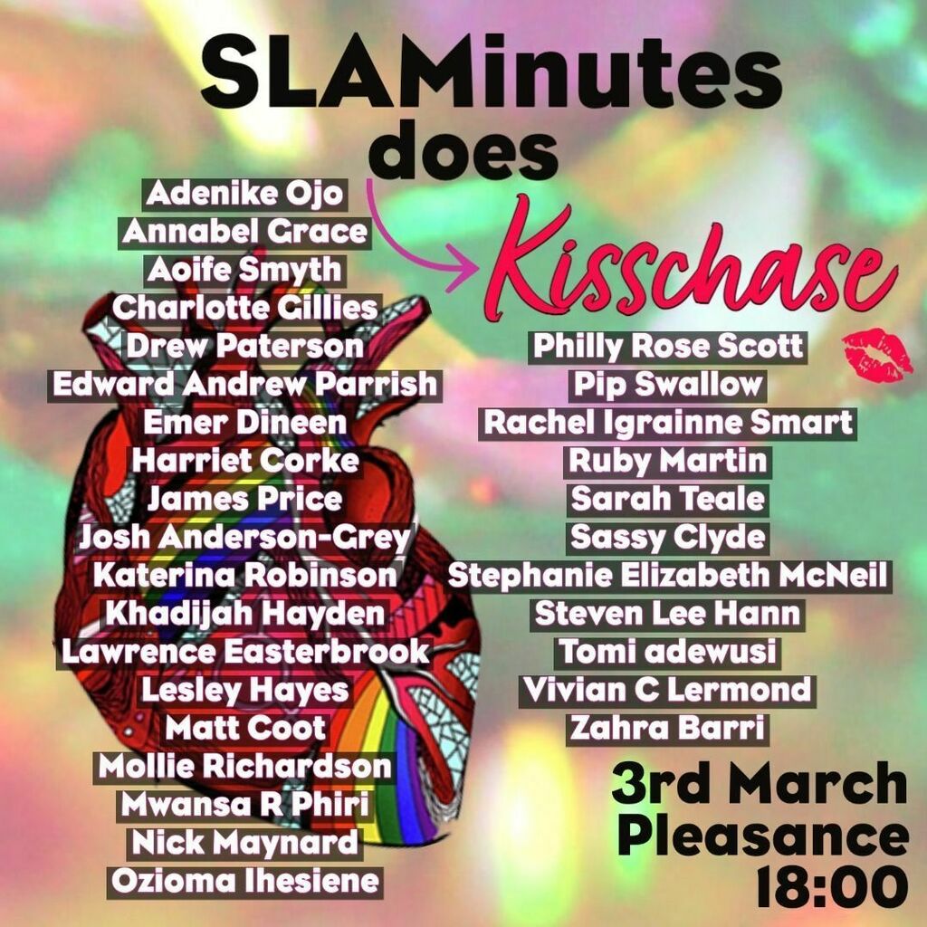 🥁🥁🥁
.
Here it is the INCREDIBLE line up for #SLAMinutes does #Kisschase <a href="/ThePleasance/">Pleasance</a> 
.
TIX in bio.