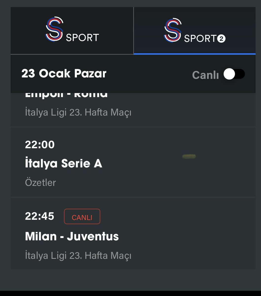 @Satellawa @NFFootballTR @nff S Sport 2 de 22:45 Milan maçı görünüyor emin misiniz?