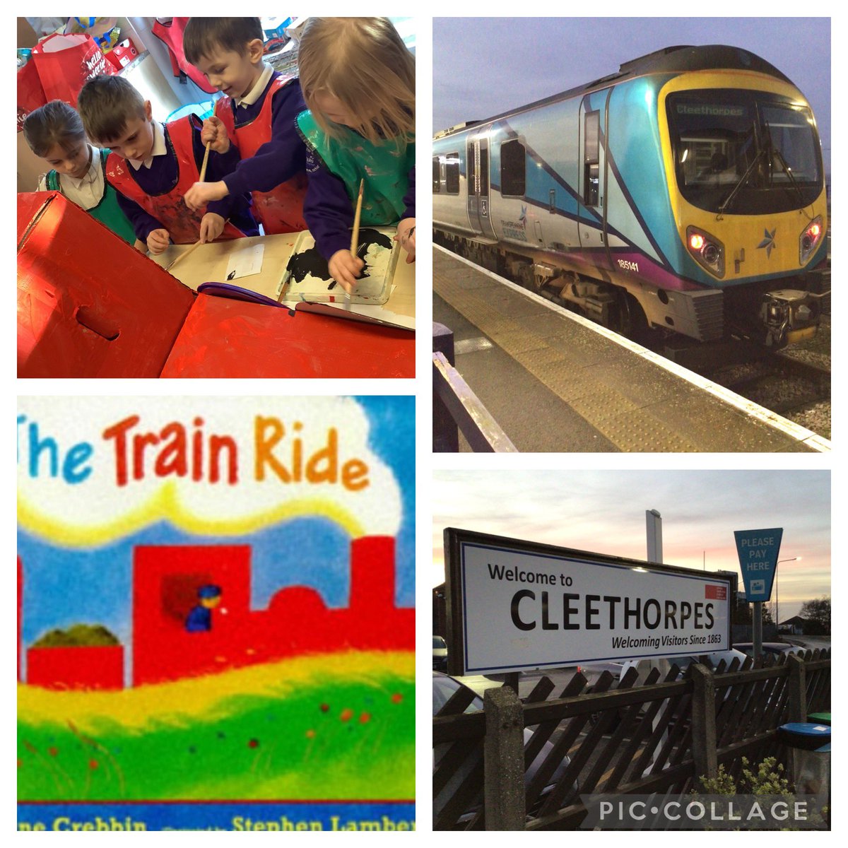 EllistonFT's tweet photo. Children have enjoyed learning about trains and journeys this week. They have read The Train Ride and it has generated a lot of discussion. They have been fascinated to learn about their own local train station! They are now busy making their own red train 🚂#JuneCrebbin https://t.co/a0R6HEWzEn