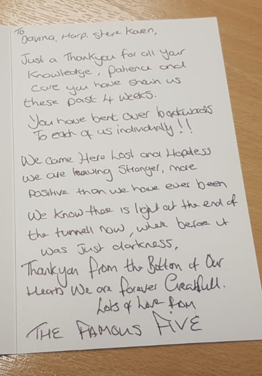 🧡'Thank you for all your knowledge, patience and care you have shown us... We came here lost and hopeless. We are leaving stronger and more positive that we have ever been.' 🧡

#ThankYou #HandwritingDay