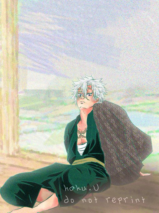 兎月 はくさんがTwitterに投稿した不死川実弥(鬼滅の刃)のイラスト。