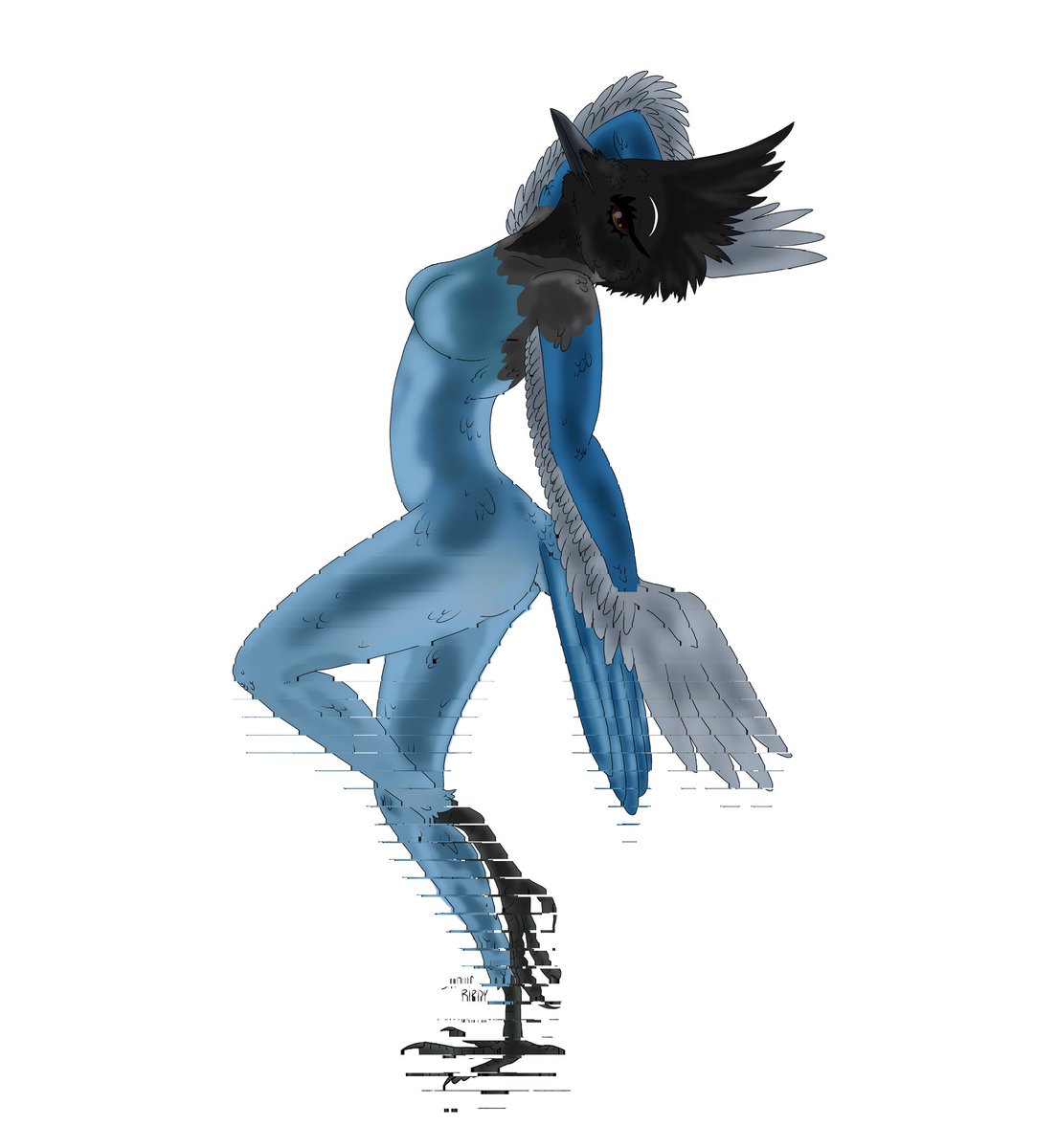 SapphicBirdy's tweet photo. Just some lighting practice #furryart #Jay #bluejay #bird #stellerjay https://t.co/ia6GgTQJya