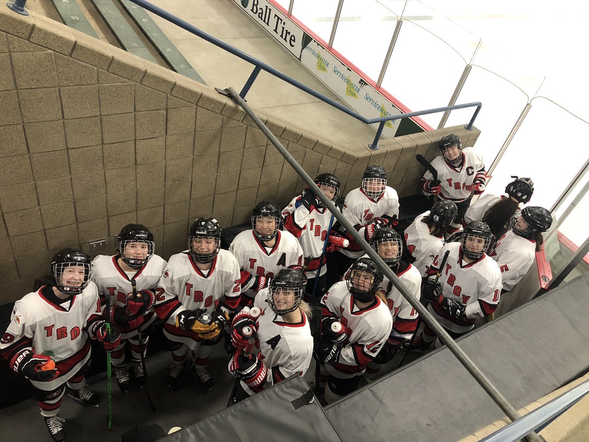 Troy Girls United Hockey ready to take the ice in Alpena! Let’s GOOOOO! <a href="/TUGHockey/">Troy United Girls High School Hockey</a> <a href="/Troy__Athletics/">Troy Athletics</a> <a href="/troy_colts/">Troy Colts</a>