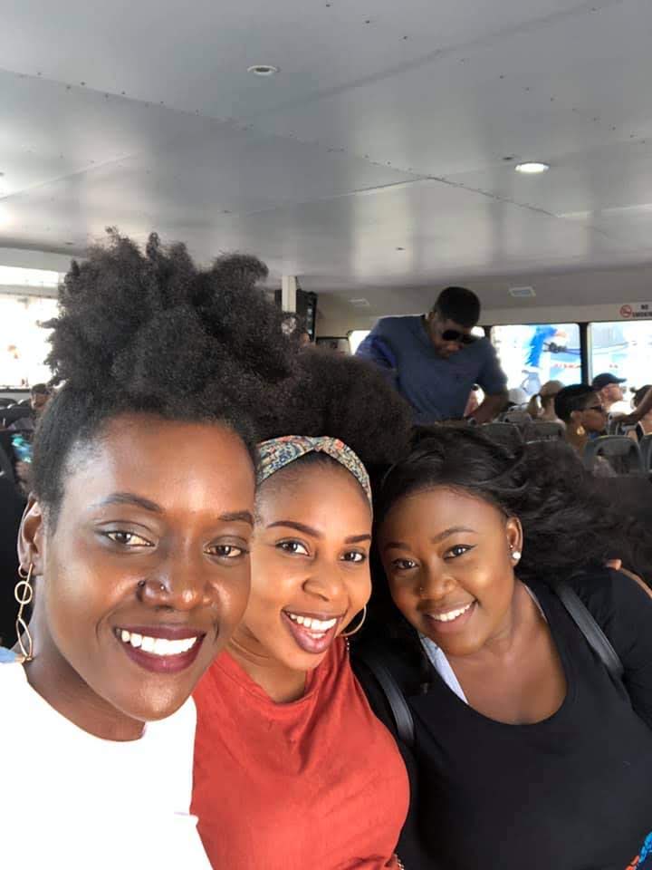 imoheboh's tweet photo. On the boat to Robben Island. 
⁦@doreenkessy⁩ and ⁦@tehillah_c⁩ 🥰😍😘 https://t.co/w8TBiBcpUp