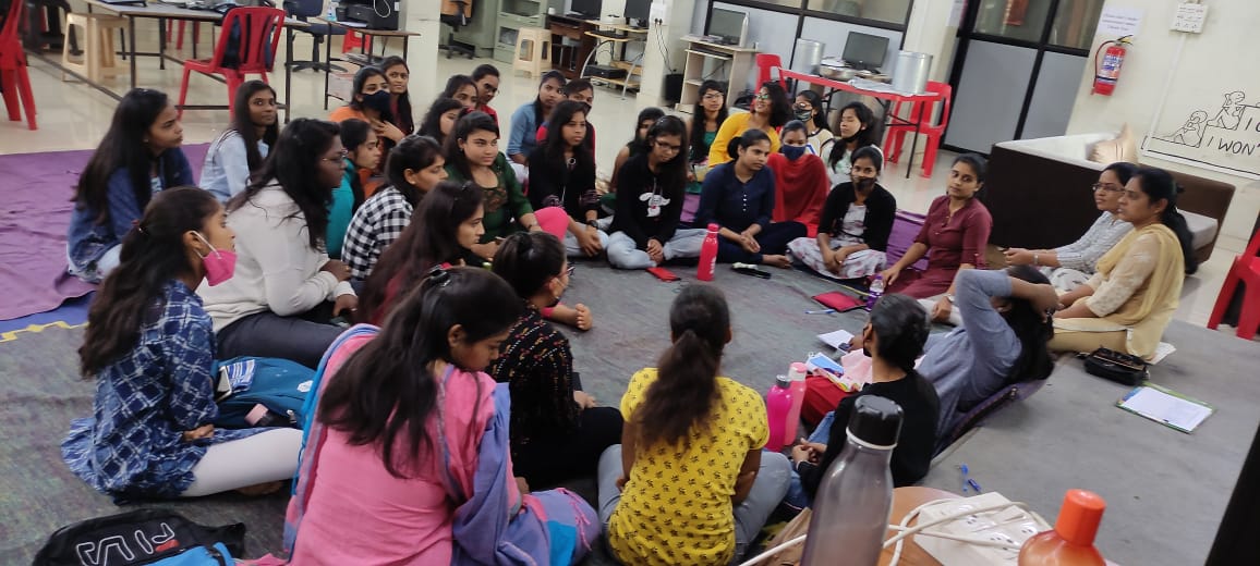 Anoopkheri's tweet photo. Almost after 2 years, we hv started offline classes with a small batch of 60 students from 6 states. Hopefully covid will not disrupt us again :) 
Today had our 1st Sanghamitra Collective meeting wherein seniors introduced Nalanda to 35 women students of new batch. 
Jaibhim! :) https://t.co/sBca012cn7
