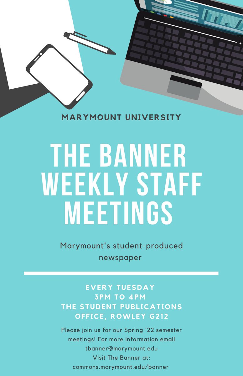 Did you know <a href="/marymountu/">Marymount University</a> has a student produced newspaper called The Banner? For more information on how to get involved e-mail: tbanner@marymount.edu #MarymountUniversity #StudentLife