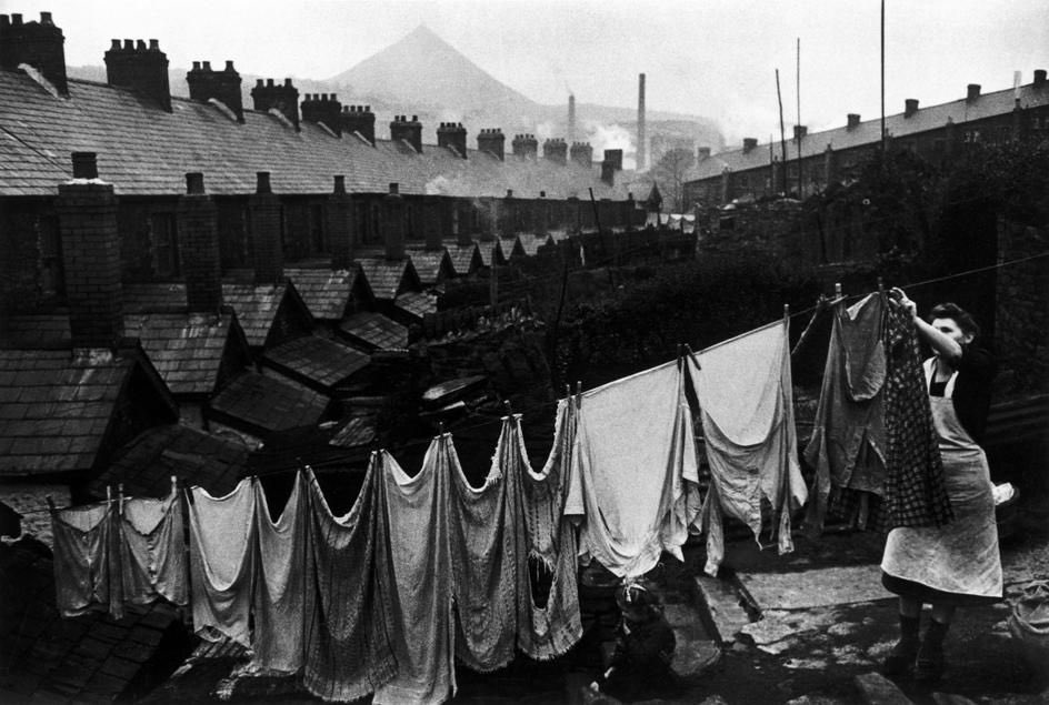 Coal mining town on laundry day, Wales in 1950 by W Eugene Smith.