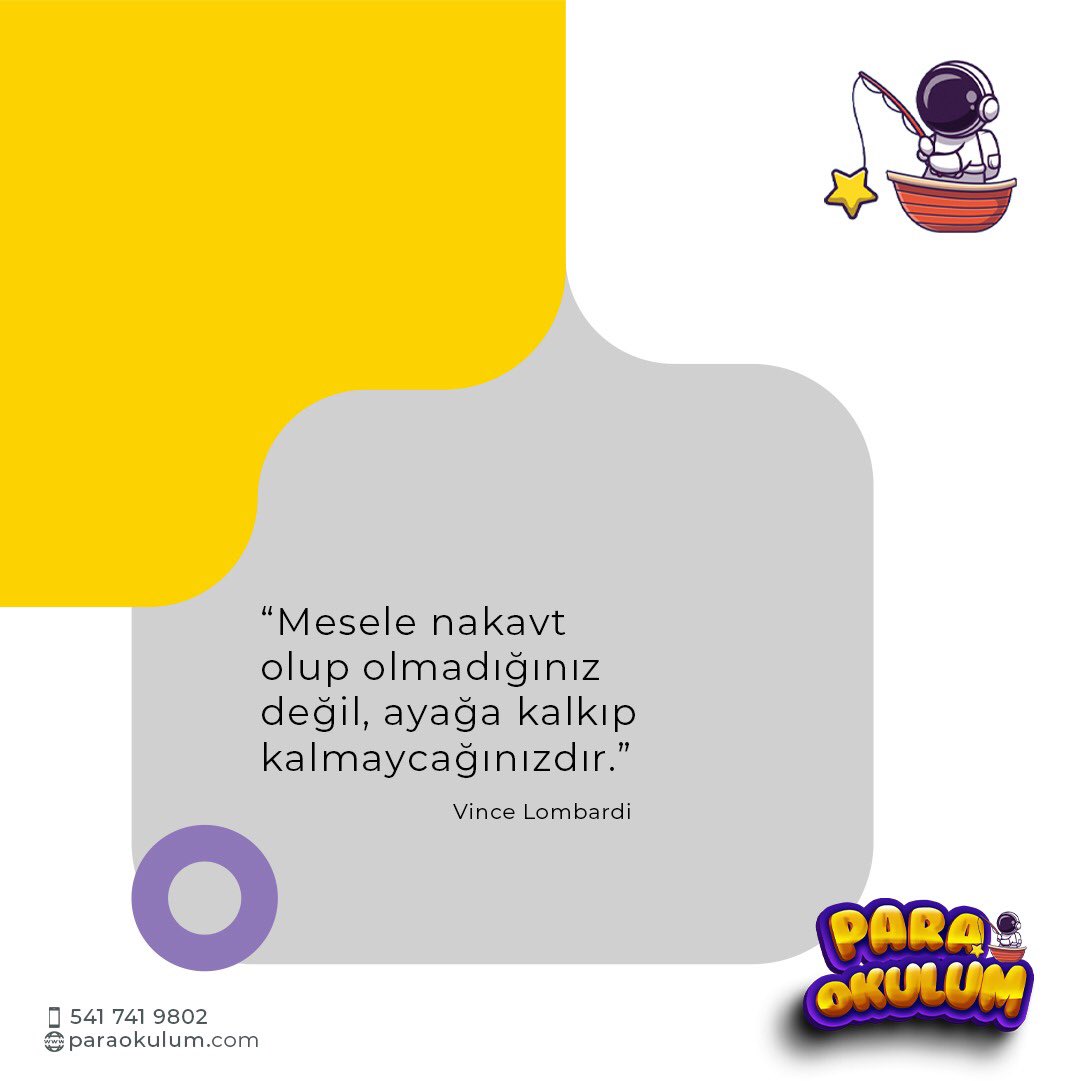 👩🏻‍🚀Günün Motivasyonu
“Mesele nakavt olup olmadığınız değil, ayağa kalkıp kalkamayacağınızdır.”

Siz hangisisiniz?🚀