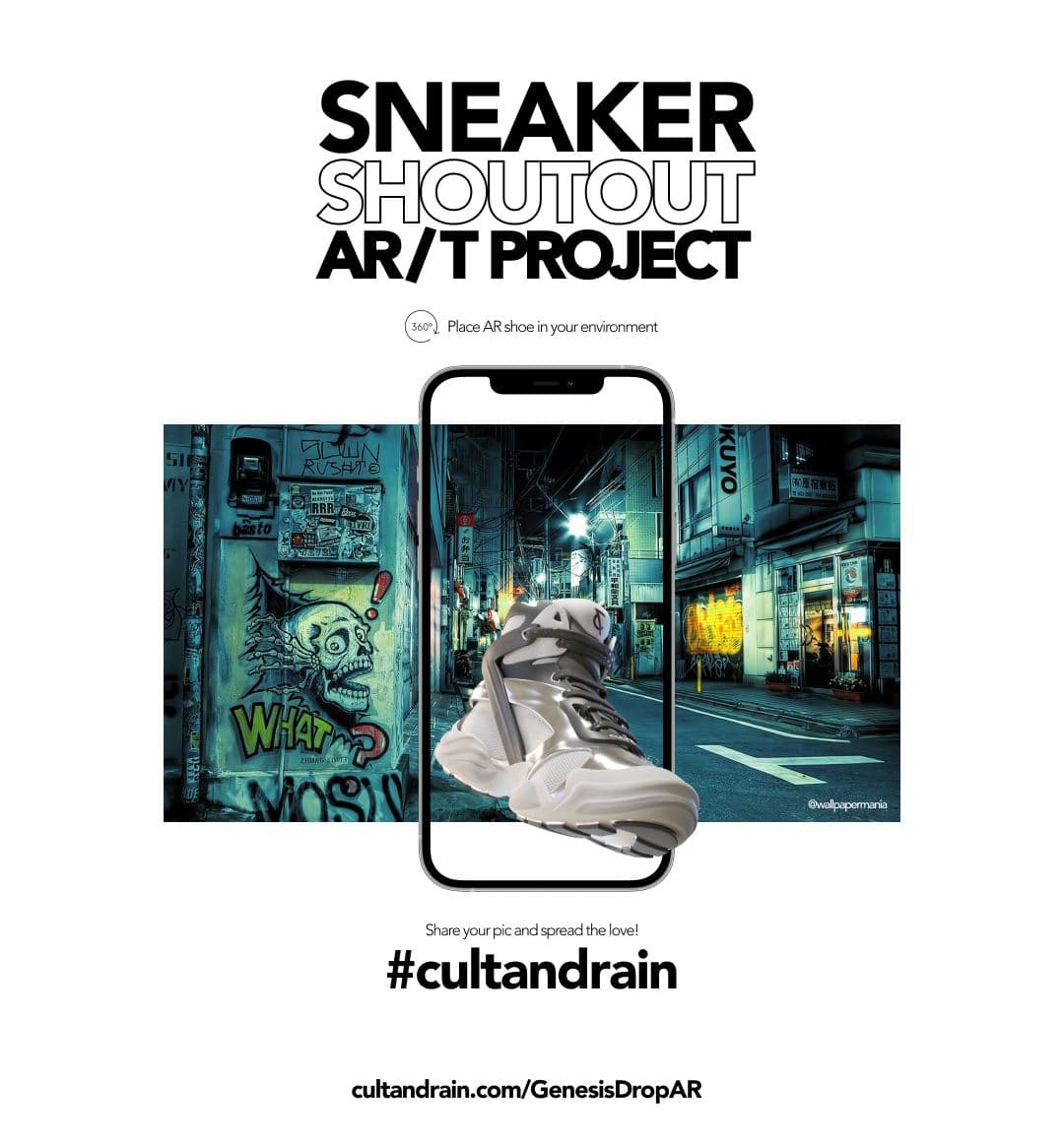 cultandrain's tweet image. CULT&amp;amp;RAIN is pleased to announce our Sneaker Shoutout AR/T project:

cultandrain.com/GenesisDropAR/

1 TITAN NFT giveaway awarded for the most creative photo or video using C&amp;amp;R's Augmented Reality sneakers.  Please visit discord.gg/cultandrain to enter contest and post your submission!