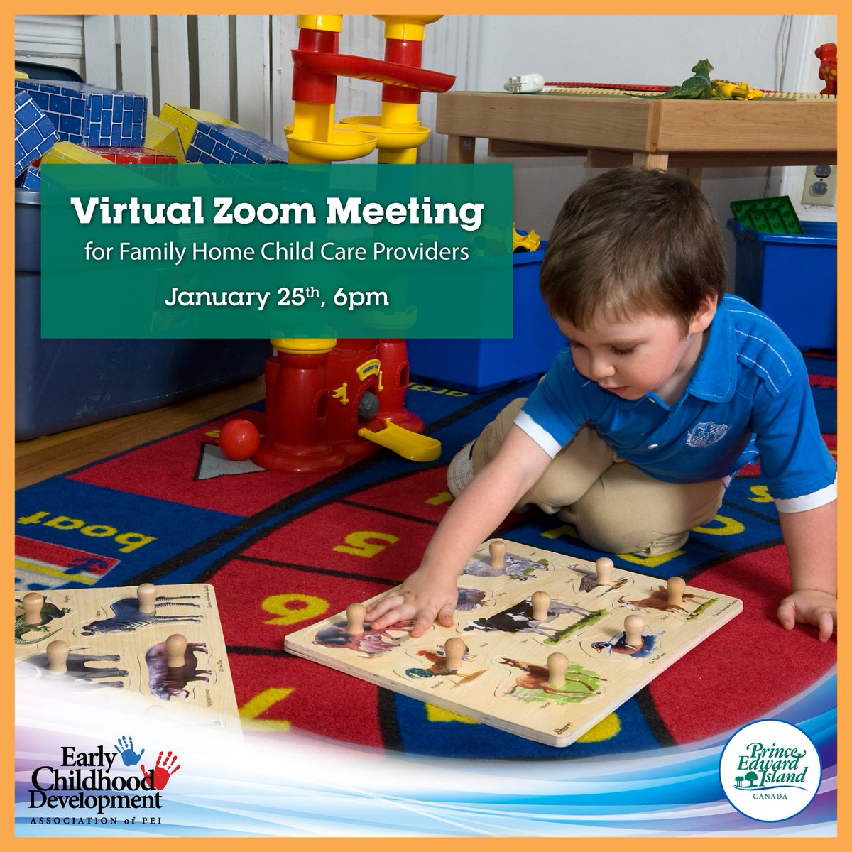 ECDA virtual meeting - January 25 at 6 pm. 
For unlicensed child care providers – this is a great opportunity to learn about exciting initiatives in becoming licensed as part of Canada-wide system development.  
Click here to register:  us02web.zoom.us/meeting/regist…