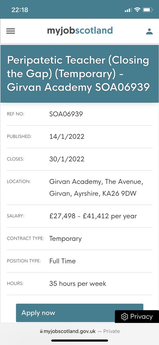 girvanacademy's tweet photo. Come and join us at a great school with staff who’ll tell you they really enjoy working here. The pupils are brilliant too! Closing date is 30/01/22 so don’t delay.👇 #respect #responsibility  #ambition #community https://t.co/v9UrUQf21f