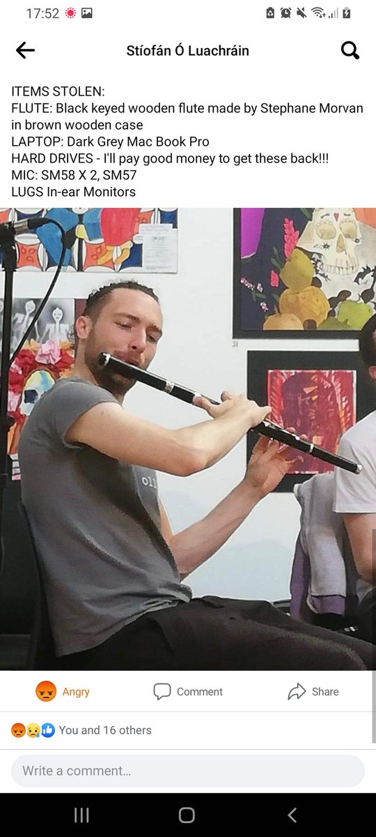 *PLEASE SHARE*
My friend Stephen's entire livelihood was stolen from his car today. MacBook, flute, hard drives, mics, in-ear monitors. He is a full-time professional musician &amp; some of these items are irreplaceable. Please share this as much as you can 🙏