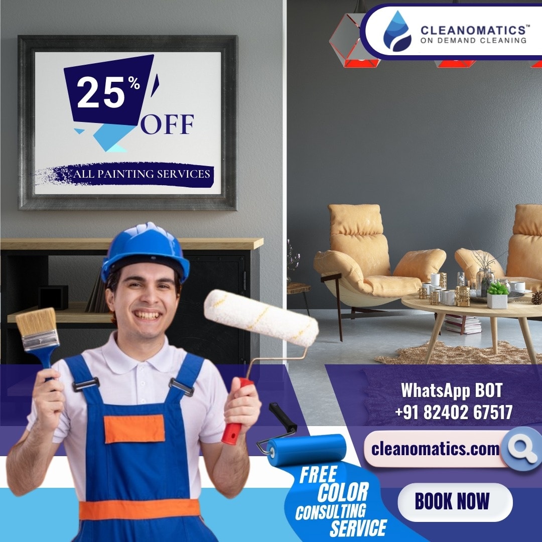 Cleanomatics1's tweet photo. Fill your home with the colors you love!
25% Off on all Painting Services 
Free color consulting service
Book Now!
Call Us at +91 8240267517#offer #homesanitizingservice #sofacleaning #homepainting #wallpainting #indoorpainting #exteriorpainting  #homecolor #homecolordesign https://t.co/31jXOHQEDZ