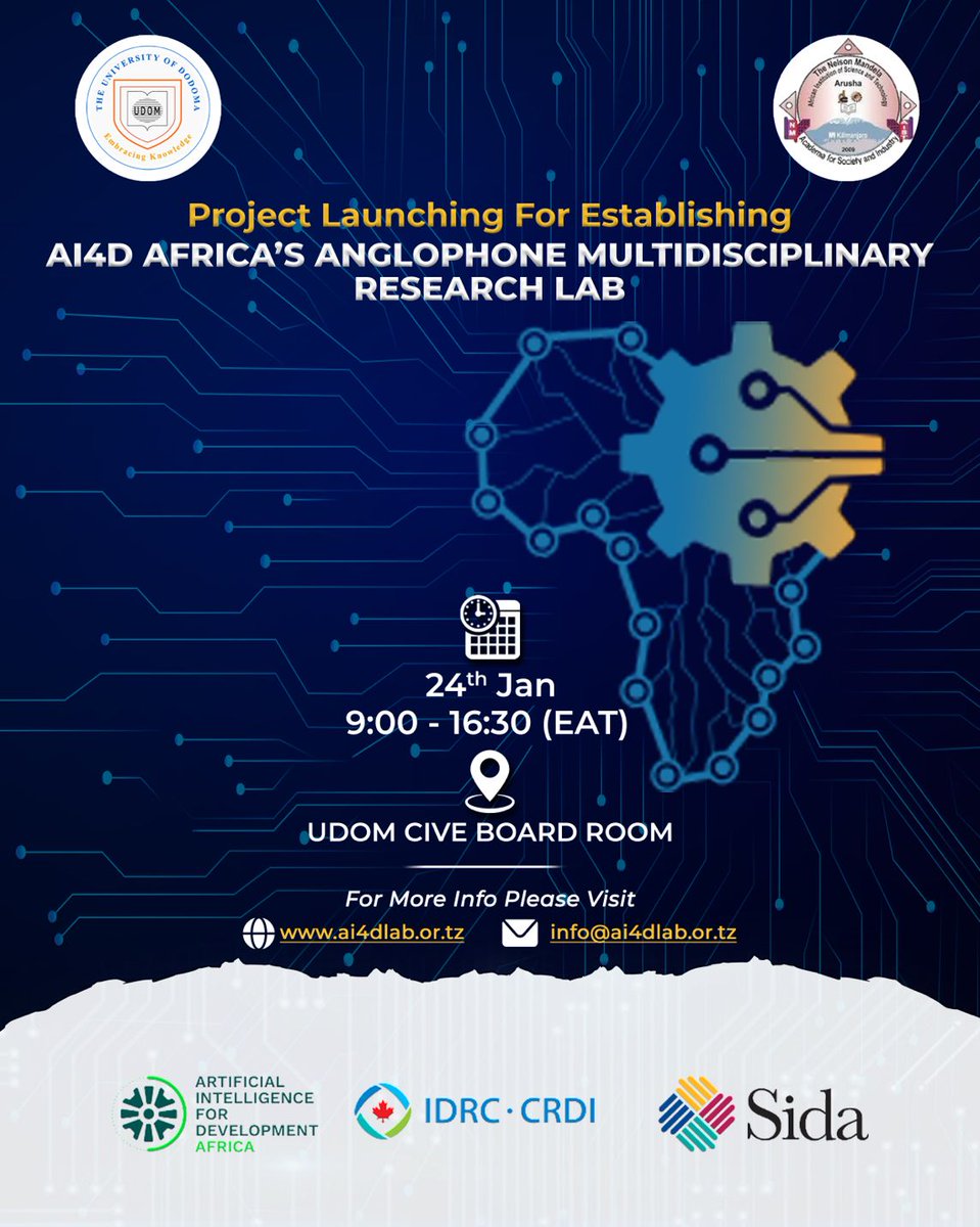 On 24th January, we will be launching a project to establish AI4D lab:  a multidisciplinary AI lab that aims to strengthen the capacity of public universities in Africa to conduct high-quality and gender-inclusive teaching research and innovation in responsible AI.