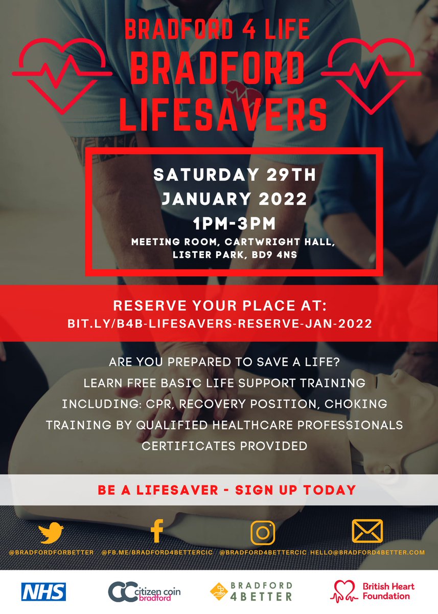 Friends of Lister Park (@fo_listerpark) on Twitter photo <a href="/Fo_ListerPark/">Friends of Lister Park</a> are hosting <a href="/bradford4better/">Bradford4better</a> to deliver the #Bradfordlifesavers training this Saturday 29th January at 1pm.
At the Cartwright Hall Cafe meeting room in #Listerpark
Sign up below:
bit.ly/b4b-lifesavers…
#friendsoflisterpark
#bradford4better <a href="/Fo_ListerPark/">Friends of Lister Park</a> are hosting <a href="/bradford4better/">Bradford4better</a> to deliver the #Bradfordlifesavers training this Saturday 29th January at 1pm.
At the Cartwright Hall Cafe meeting room in #Listerpark
Sign up below:
bit.ly/b4b-lifesavers…
#friendsoflisterpark
#bradford4better