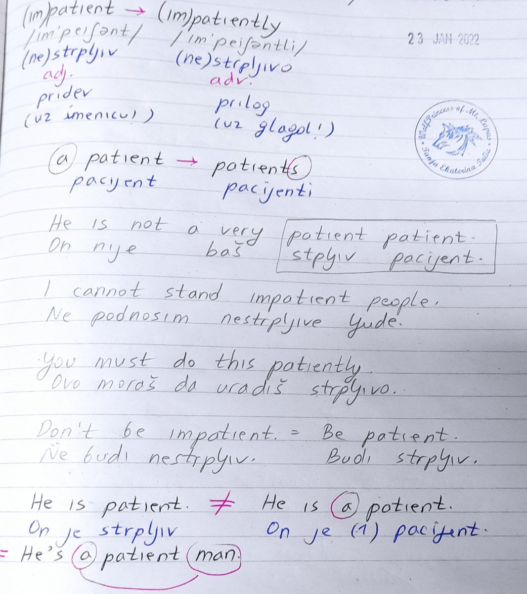 MontLupus's tweet image. Šta sve možeš da pokažeš đaku igrajući se samo sa jednom engleskom rečju, #patient. 🐺
Mnogo volim #WordBuilding, tj. #WordFormation.