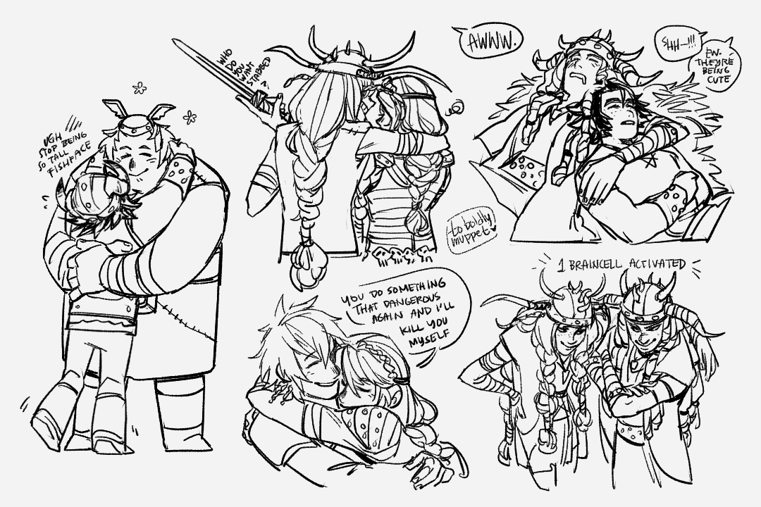idk if ive ever posted my httyd hugs but here you go

ft. hiccup &amp; snotlout actually being friends 🥺 