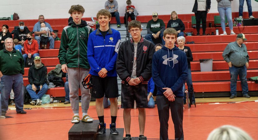 DTWRESTLE's tweet photo. LouPlatte Conference Results 

Zac Burkey 1st place 🥇 

Dakota Gibson 2nd place 🥈 

Jordy Baland 4th place 

📸: Koen Johnson https://t.co/2lqg0UZaww