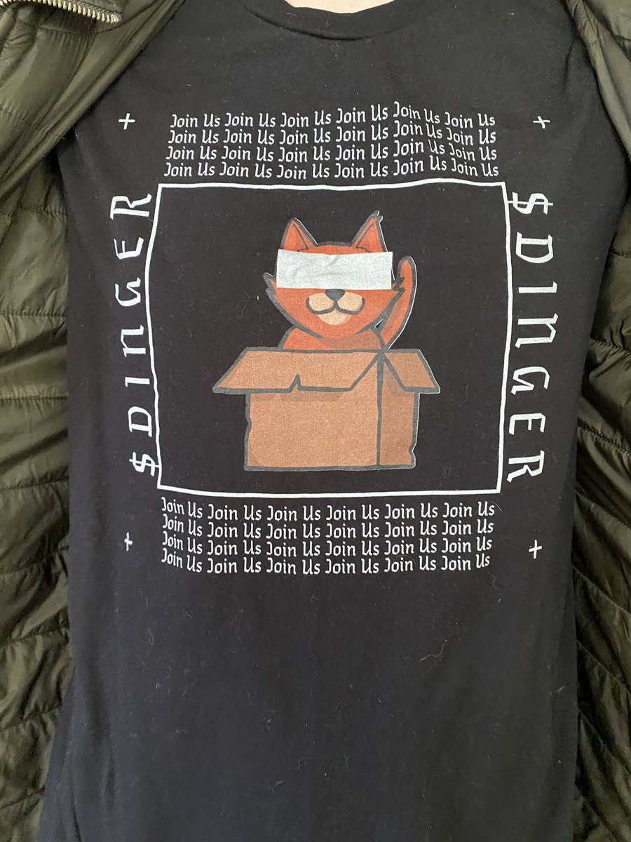 Unofficial $DINGER merch, but I made it anyway!

#dinger #schrodinger #dingertoken #schrodingertoken $shib $btc $floki