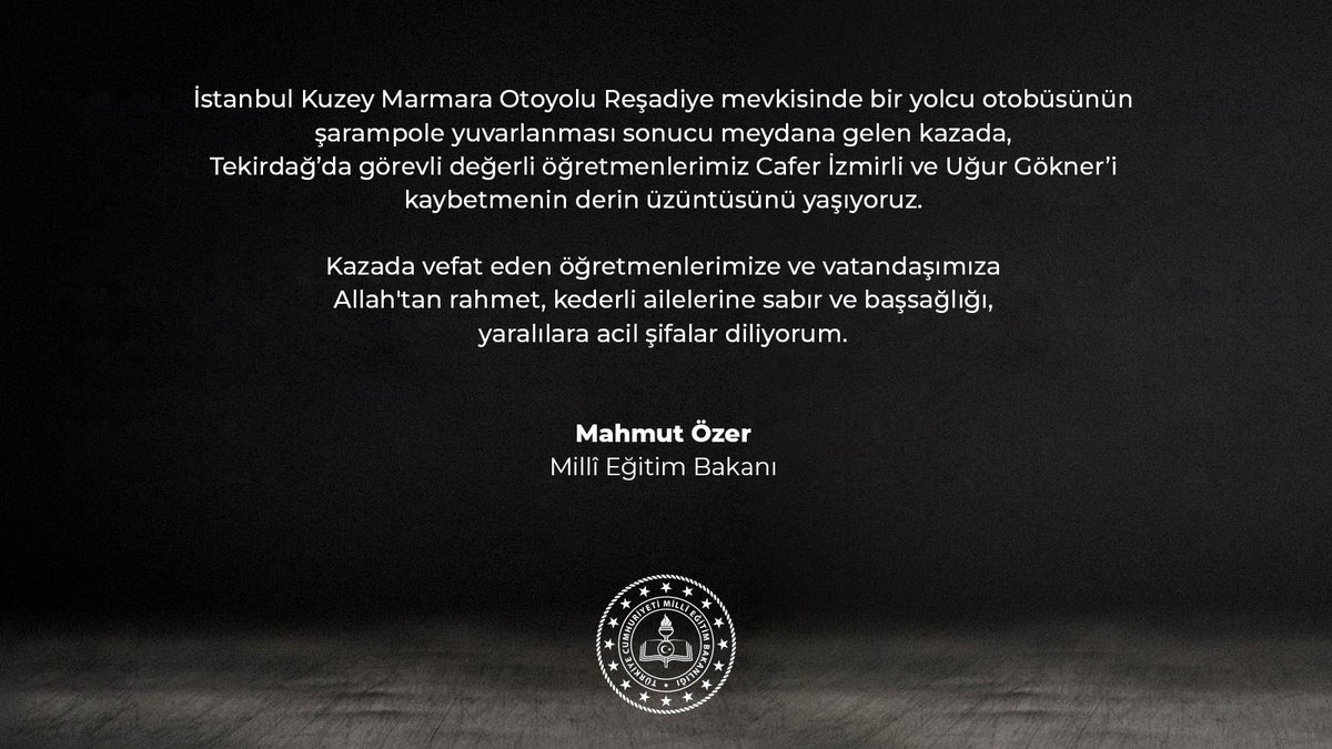 Bakan Özer'den Başsağlığı Mesajı