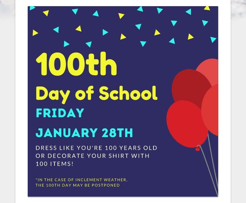 PSE3rdGrade's tweet photo. 100th Day of School is coming https://t.co/9RarHN4yW9