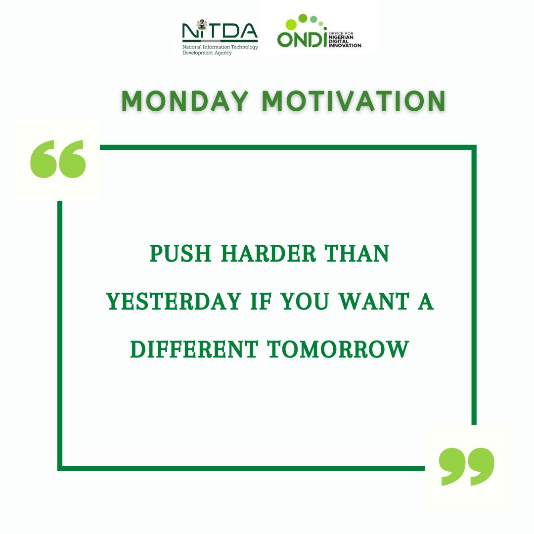 ONDINigeria's tweet photo. This week make some goals and stay focused on achieving them. Remember, a sharpener can only sharpen, but you wield the pencil to write what you want. Have a great Monday!
.
#mondaymotivation #ngrinnovation #nitdanigeria #localcontentdevelopment https://t.co/9AqjpCsmev