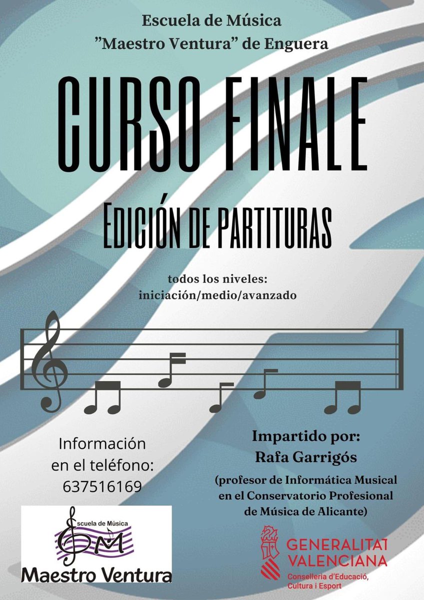 Curso de Finale y Edición de partituras en la Escuela de Música Maestro Ventura de Enguera.