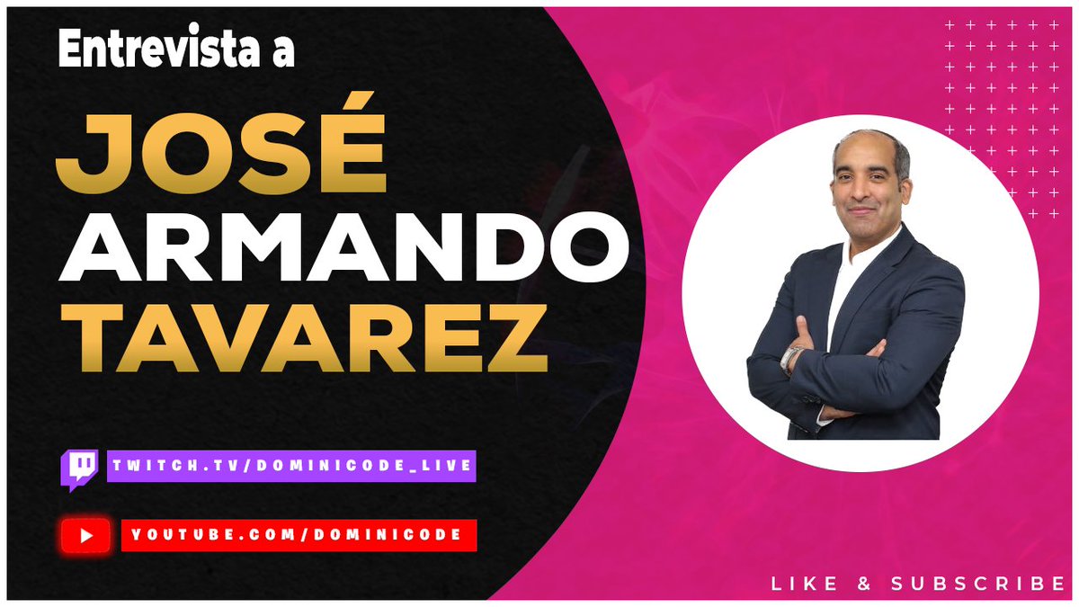📢 Viernes 11 de Febrero  charlando con <a href="/jtavarezr/">José Armando Tavarez</a>
Orador - Escritor - EdTech - CEO at <a href="/TEP_PUCMM/">TEP</a> 

🕗 Hora por países 🌍

21:00 🇪🇸   
14:00 🇲🇽        
15:00 🇨🇴 🇵🇪   
16:00 🇩🇴 🇻🇪   
17:00 🇦🇷

¡Te espero!
🔴 youtu.be/FAQ6LfYMTno
🟣 twitch.tv/dominicode_live

🙏🏻 ¿Un RT please?