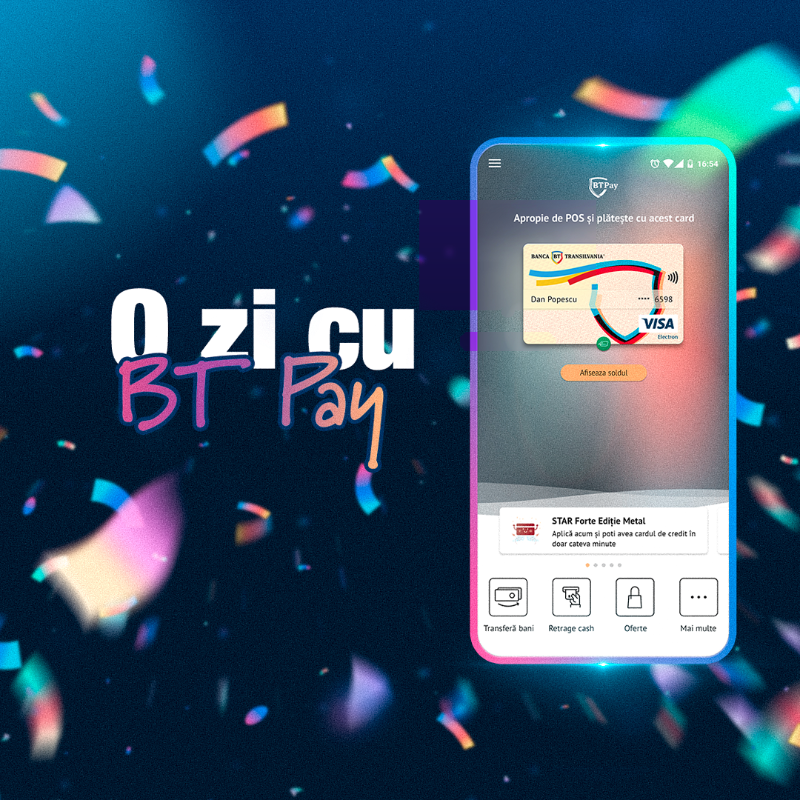 B_Transilvania's tweet photo. Cum arată o zi în BT Pay 🤔? Dacă vrei să afli ce se întâmplă în 24h în aplicație și cum a ajuns #BTPay super-app-ul din banking, află toate informațiile în White Paper-ul de mai jos 👇.