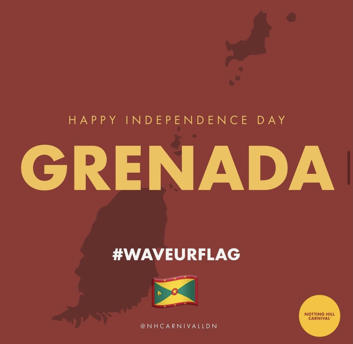 Grenada! #WaveYourFlags Happy Independence Day! 🇬🇩🇬🇩🇬🇩🇬🇩🇬🇩

#NHC #NottingHillCarnival #Grenada #IndependenceDay #HappyIndependenceDay #CaribbeanIndependence #Caribbean
