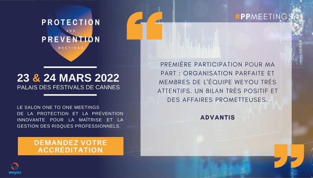 [📢TÉMOIGNAGES #PPMeetings ]
"Un bilan très positif et des affaires prometteuses" #Advantis

Qu'attendez vous pour vivre l'expérience du 23 au 24 Mars 2022 au palais des festivals de Cannes ? 
 visitor.weyou-group.com/security-meeti…