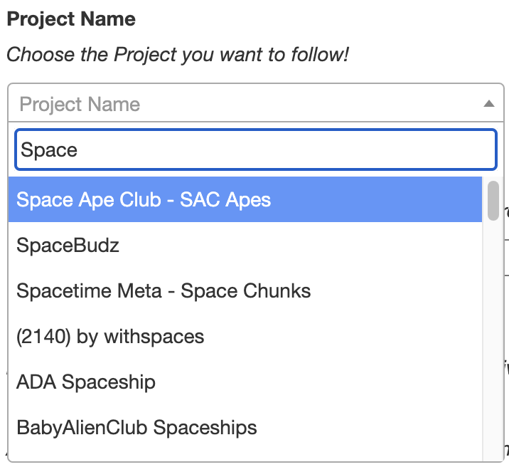 floorz_io's tweet photo. We've just made it easier to add the project you are interested in! Simply start typing and choose the project you are looking for! 🤓

Thanks for your suggestions guys! Great to be a part of this awesome #CNFTCommunity 🔥😎

https://t.co/pGMBfskebw https://t.co/2YmHSzSOjZ