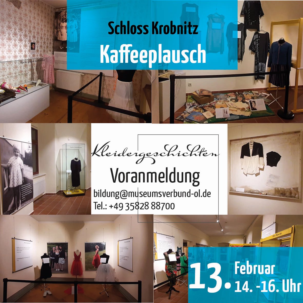 Am Sonntag (13.02.22) heißt es in Schloss Krobnitz „auf ein Kaffeeplausch mit Kleidergeschichten“ um 14 Uhr . Voranmeldung: bildung@museumsverbund-ol.de oder per TEL. 035828/88700 #Kaffeepause #textil #kleidergeschichten #museenentdecken