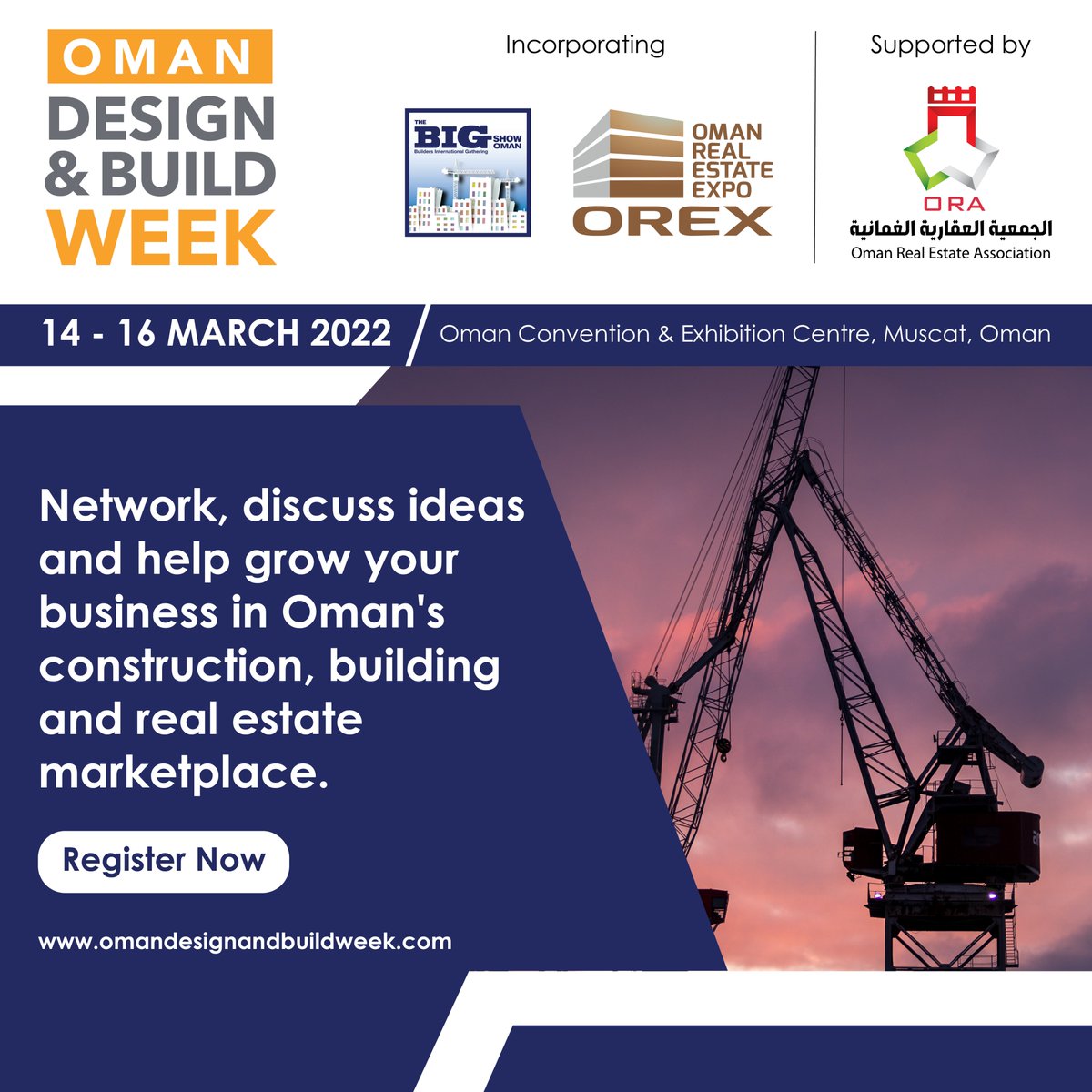 Dev_Discourse's tweet photo. Oman's largest gathering of building, construction & real estate industry personnel provides you with the best opportunity to network, help grow your business in this burgeoning marketplace. Register now for @odbexpo: https://t.co/fwuuruTBWf #ODBW #building #construction https://t.co/p6di8cxpYi