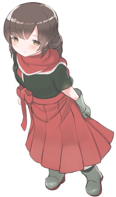 マフラーとインナーの八幡丸ちゃん～

#艦これ版深夜の真剣お絵描き60分一本勝負
#艦これ版真剣お絵描き60分一本勝負_20220207 