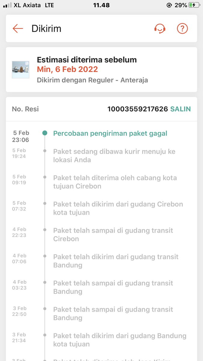 dannyzombos02's tweet photo. @anteraja_id dua paket ku belom nyampe juga nih kak malah stuck kayak begitu padahal deket banget https://t.co/LSh2zENRhJ
