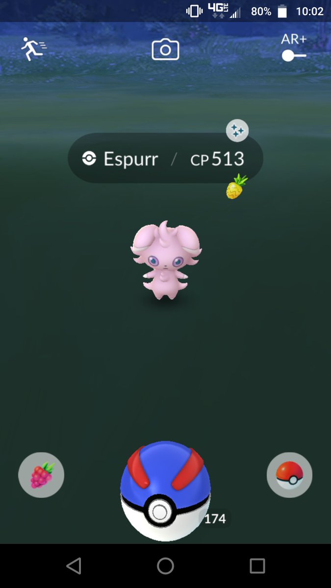 BlueEmeraldX's tweet photo. I didn't even know Shining Espurr was in the game already!
#PokemonGO https://t.co/ZlpBlOaduV