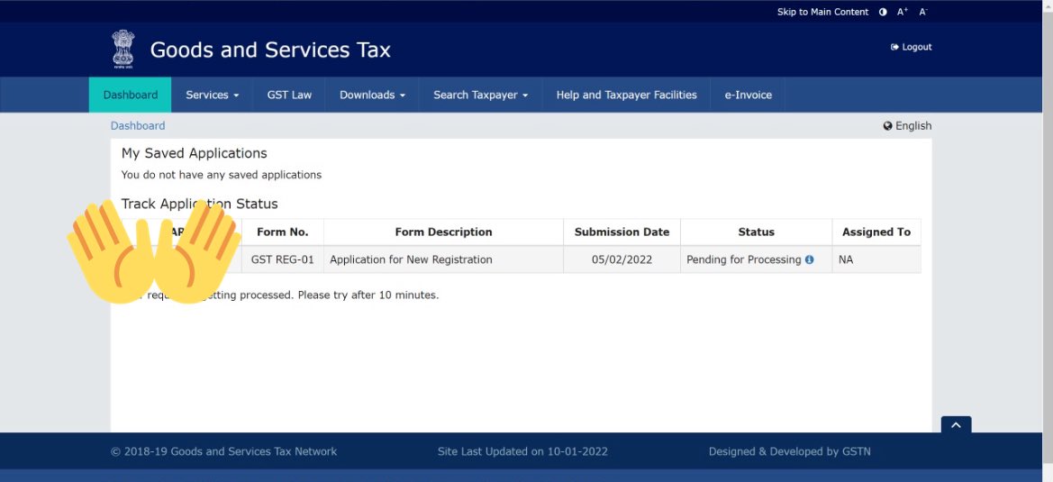 hitesh_kriplani's tweet photo. Checking Assigned to in New GST Registration is same as checking CA Final Result 😆@nsitharaman @CA_HarshilSHETH @PMOIndia @Infosys_GSTN @GSTReckoner @theicai https://t.co/bT6qU6wTDR