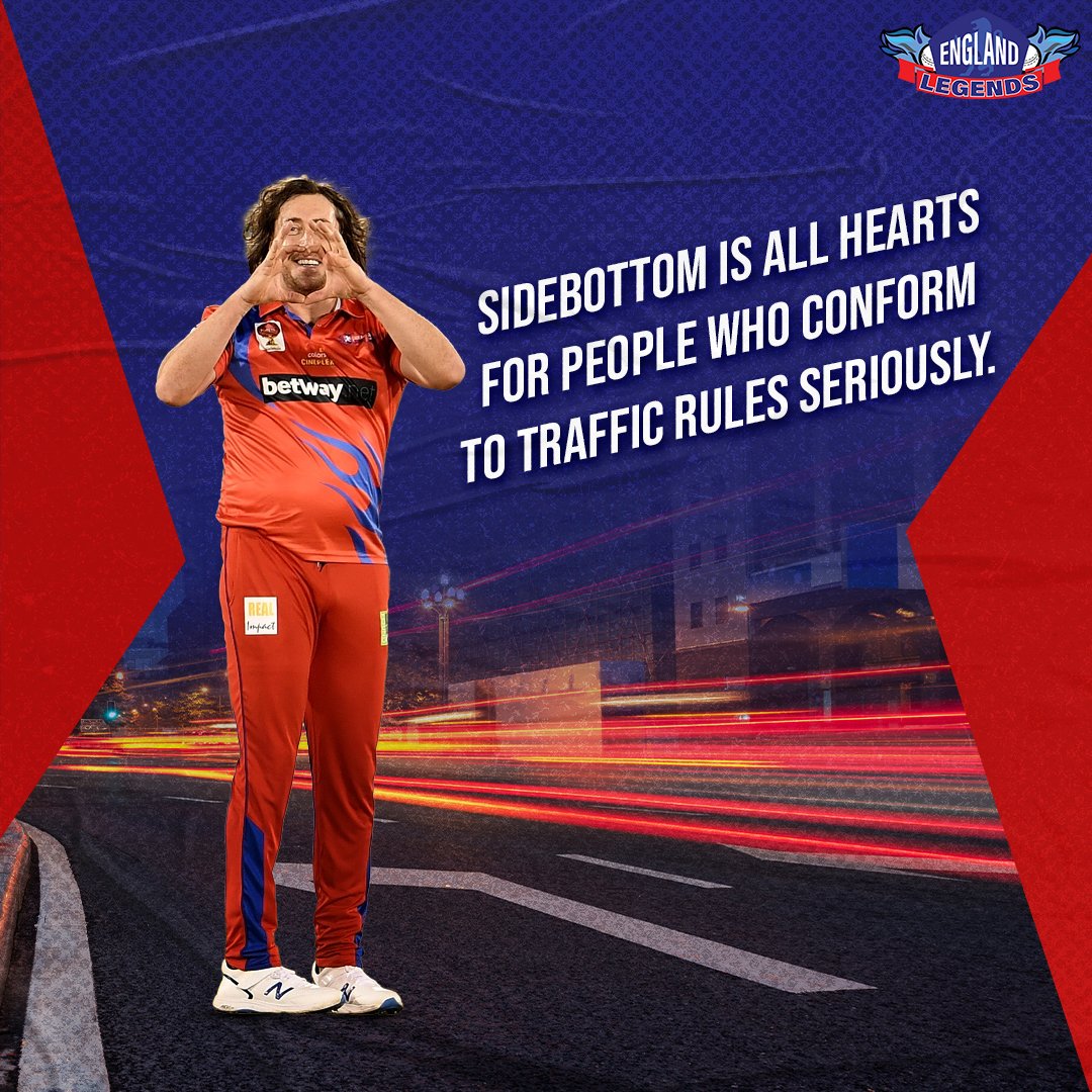 _EnglandLegends's tweet photo. We agree with @RyanSidebottom . Do you?

#roadsafetyawareness #england #Roadsafetyworldseries #cricket #englandlegends #ryansidebottom https://t.co/IqxIGlkMvA