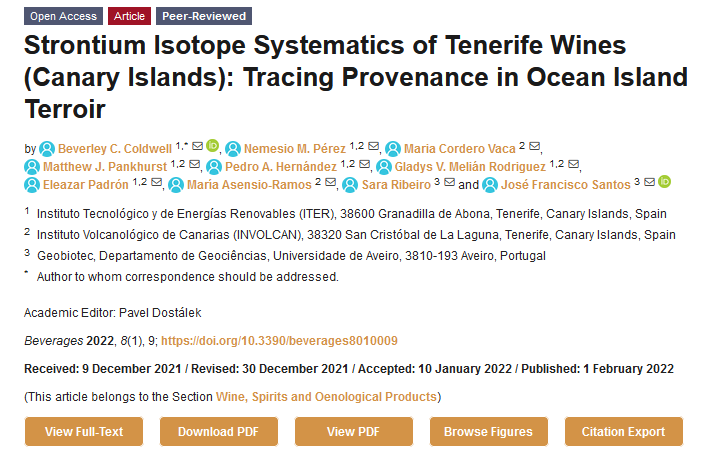 Beverages_MDPI's tweet photo. Strontium Isotope Systematics of Tenerife #Wines (Canary Islands): Tracing Provenance in Ocean Island Terroir
https://t.co/k5DwgmFGy3
 via @MDPIOpenAccess https://t.co/agssLIn1GE