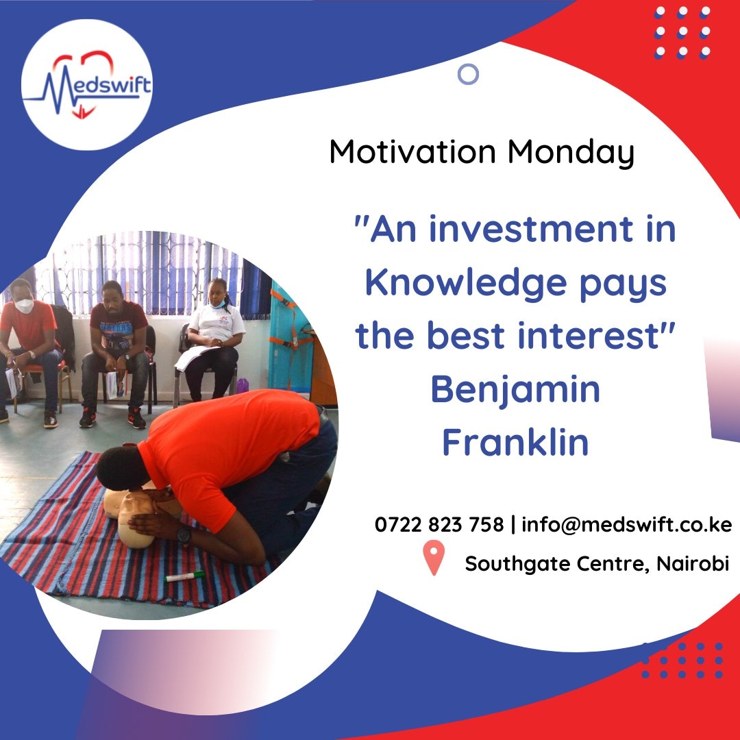 medswift's tweet image. Are you investing in knowledge? You have the option to diverse and also learn; First Aid, Fire Safety and Occupational Safety and Health.

For inquiries 📱0722 823 758!

Have a fruitful week🤗 #Mwaikibaki #Redmi #ksh #RailaOdinga