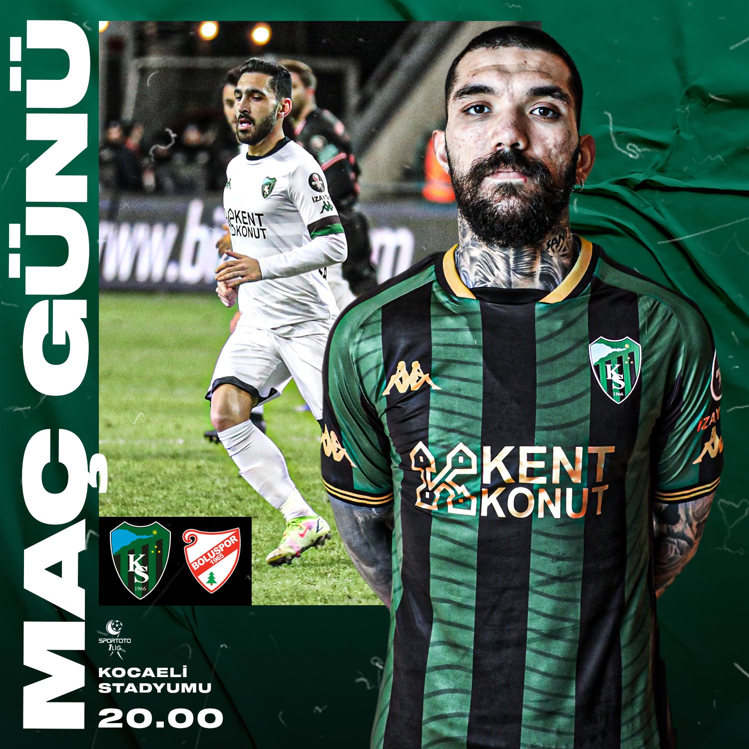 Kocaelispor'un Boluspor Maçına Özel Hazırladığı Görsel