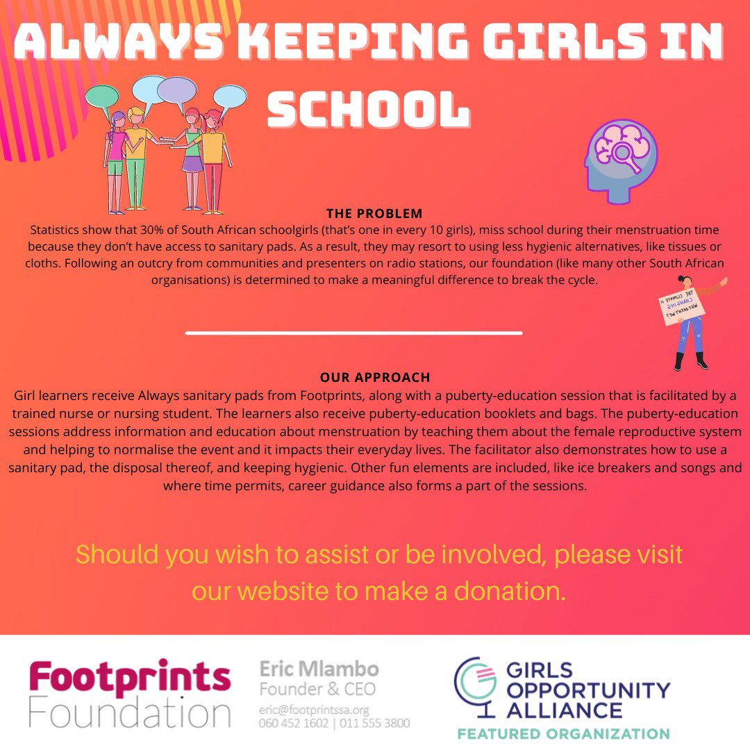 Happy Monday. Get to know our programs and how you can get involved. #MotivationalMonday #AlwaysKeepingGirlsInSchool