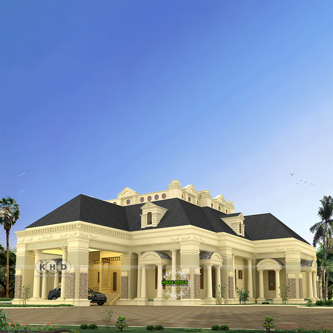 Colonial model big single floor house design 6000 Sq. Ft.(557 Sq.M) (666  Sq.Yd) Square feet details Total area : 6000 Sq. Ft.  https://t.co/BYLFK3qhSc #Colonialhome #singlefloor #keralahomedesign  #keralahomeplanner #3drendering #housedesign, image size:1080x1080