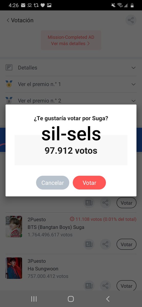 SilLauber's tweet photo. @VoteForMYG Sigamos votando por favor!!
#FanPlusForSuga https://t.co/SDRhgnZgMq