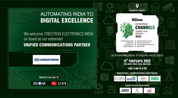 DigitalEdgeMag2's tweet image. We welcome the onboarding of CRESTRON ELECTRONICS INDIA as our esteemed UNIFIED COMMUNICATIONS PARTNER for the DIGITAL EDGE ENTERPRISE CHANNELS SUMMIT &amp;amp; AWARDS 2022.
Please register-  lnkd.in/g7YFCfTz
#awards2022